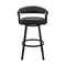 Armen Living Bronson 29" Bar Height Swivel Bar Stool in Black Finish and Black Faux Leather 721535761852 - alternate 2